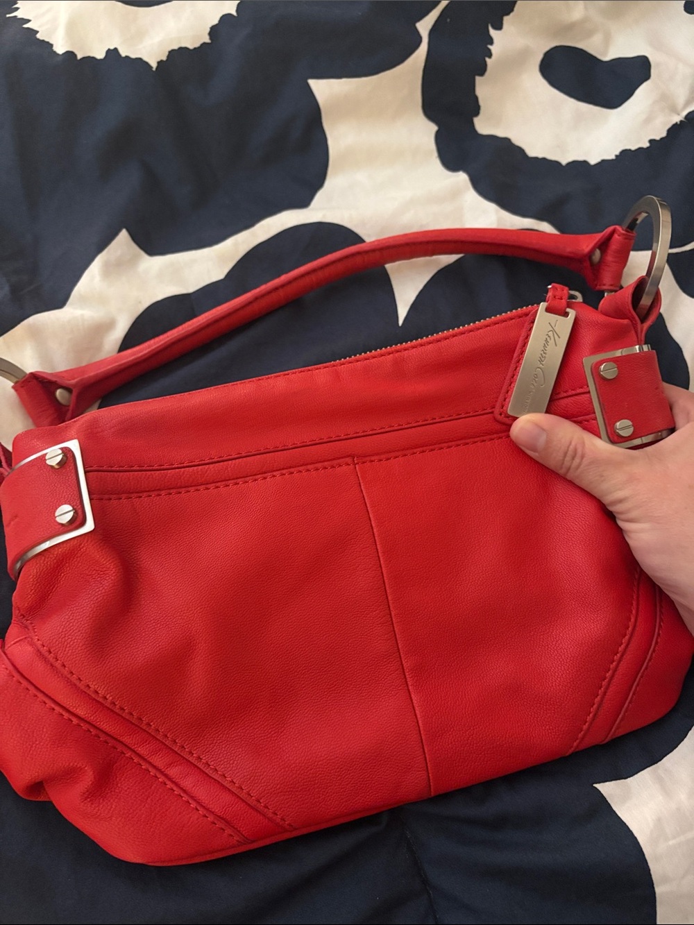 Kenneth Cole Red Leather Hobo Bag